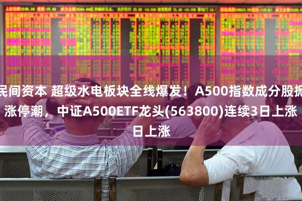 民间资本 超级水电板块全线爆发！A500指数成分股掀涨停潮，中证A500ETF龙头(563800)连续3日上涨