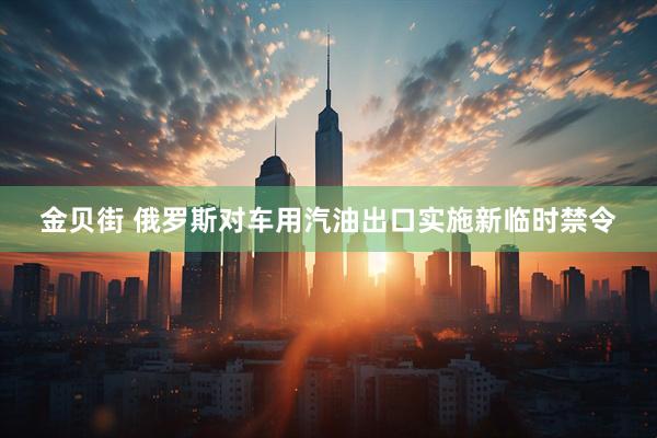 金贝街 俄罗斯对车用汽油出口实施新临时禁令